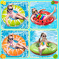 90Shine 7Pcs Fruit Pool Floats: Watermelon Kiwi Orange Lemon Swimming Rings With 13.5' Beach Balls - Inflatable Tubes Floaties Toys For Kids Adults