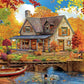 Buffalo Games 500-Piece Jigsaw Puzzle - Autumn Lake House - Large Multicolor - Model 33263 - Perfect for Game Nights