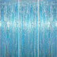 Voircoloria 3 Pack 3.3 x 6.6 ft Light Blue Foil Fringe Backdrop Curtains, Tinsel Streamers Party Decorations, Fringe Backdrop fo