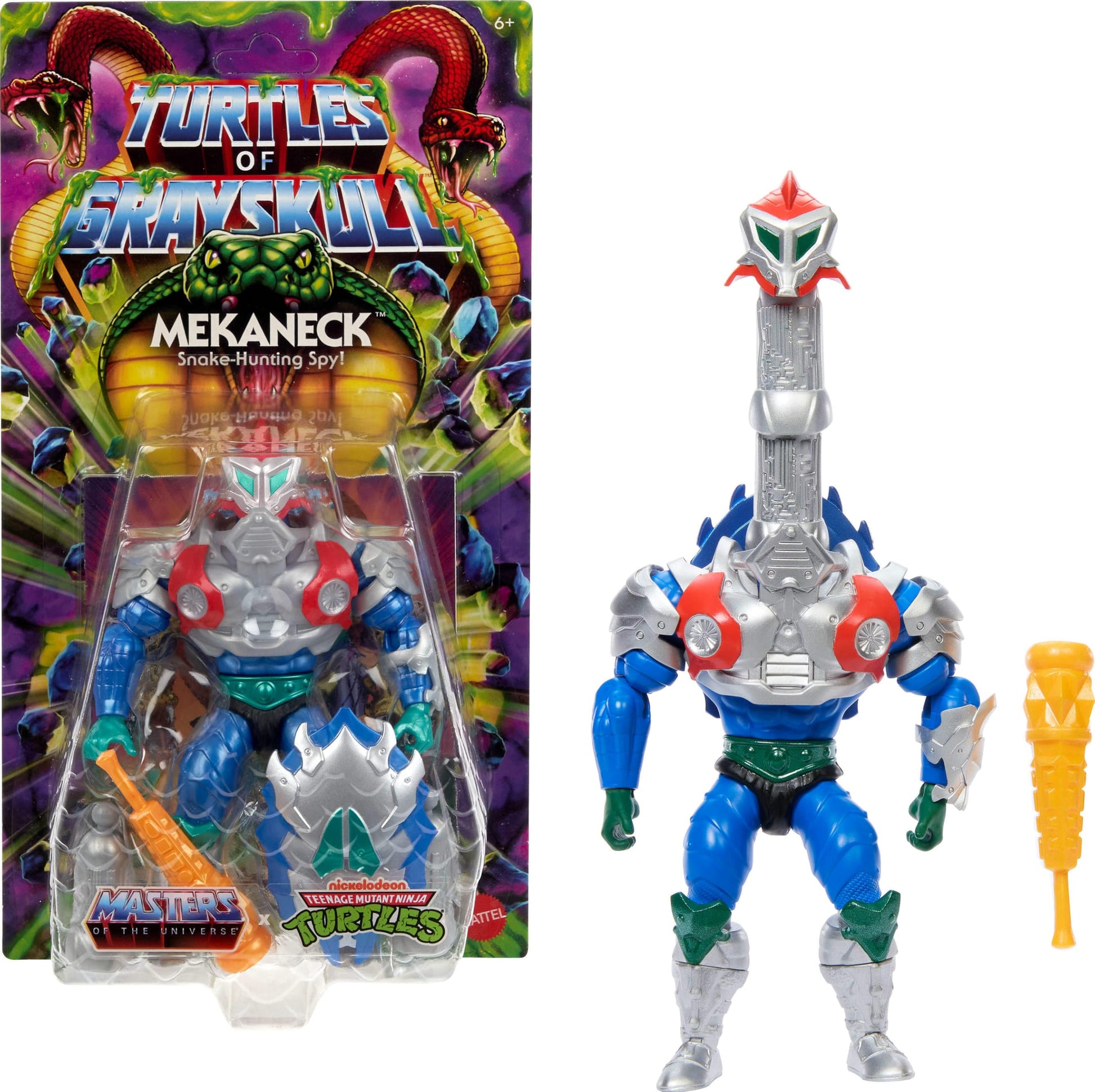 Masters of the Universe Origins Turtles of Grayskull Mekaneck Reptile Wars Posable Action Figure  Teenage Mutant Ninja & Motu Crossover Hero Toy