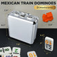 Queensell Mexican Train Dominoes Set With Numbers, Double 12 Dominoes Set For Adults, Mexican Dominoes Train For Adults And Family - Dominos Set 91 Tiles With Aluminum Case (Double 12 Numbers)