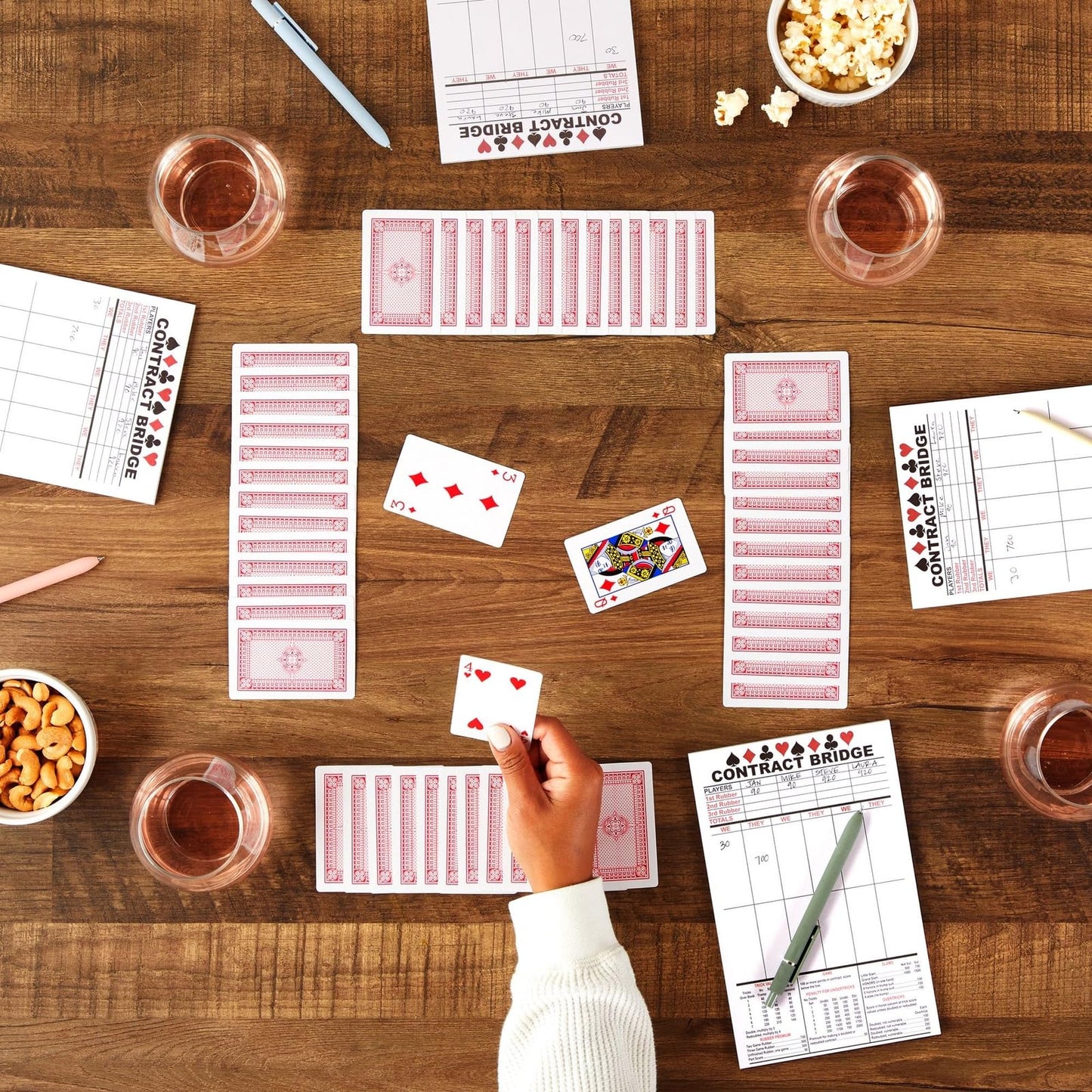 BEST PAPER GREETINGS Contract Bridge Score Pads - 250 Large Print Sheets, Game Scoring Cards, White