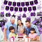 Purple 60Th Birthday Decorations For Women Men Purple Black 60Th Birthday Banner Hanging Swirls 60Th Birthday Balloons Happy 60Th Birthday Cake Topper For Purple Cheer To 60 Years Party Supplies