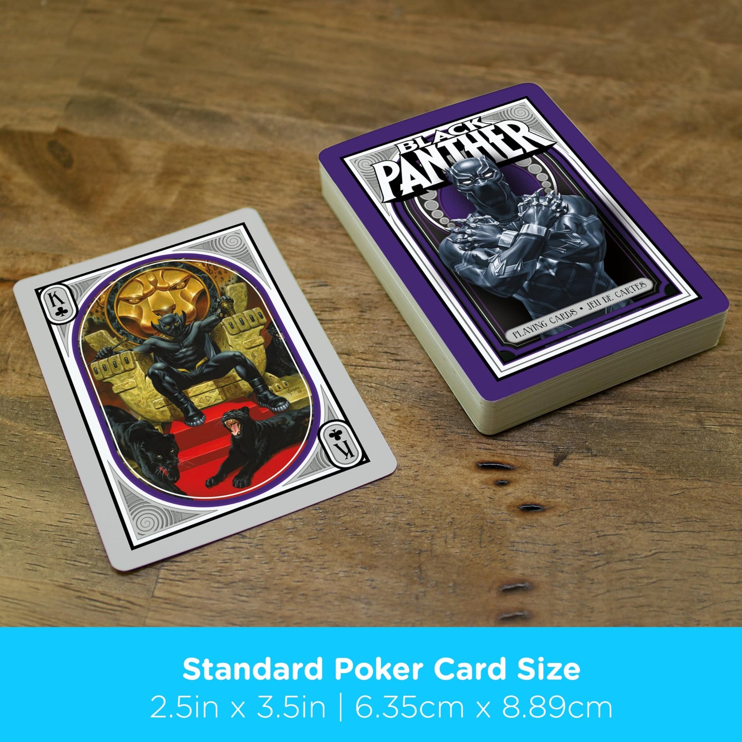 Aquarius Marvel Comics Black Panther Playing Cards - Black Panther Themed Deck Of Cards For Your Favorite Card Games - Officially Licensed Marvel Comics Merchandise & Collectibles