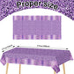 3 Pieces Purple Silver Birthday Tablecloths For Happy Birthday Party Decorations Plastic Disposable Purple Birthday Theme Table Covers For Girls Women Silver Glitter Birthday Party Supplies 54X108Inch