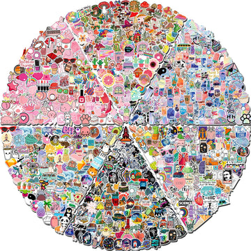 Arme 600 Pcs Stickers Pack,Cute Colorful Waterproof Stickers,Vinyl Art Stickers.Stickers For Water Bottles,Skateboards And Notebooks, Laptop Stickers For Teens Girls Kids Adults