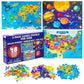 Only Zest Educational Floor Puzzles 3 Pack - World Map Puzzles for Kids Ages 4-8, United States Puzzle & Solar System Set, 48 Ju