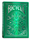 Bicycle Jacquard Playing Cards - Premium Cardstock Deck in Silver and Emerald Green