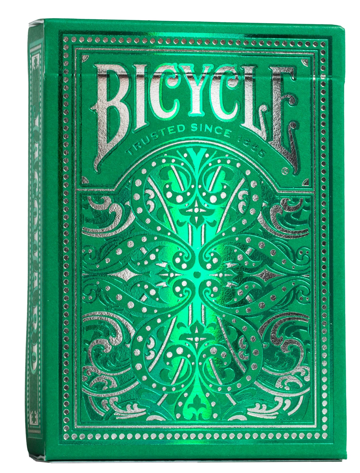 Bicycle Jacquard Playing Cards - Premium Cardstock Deck in Silver and Emerald Green