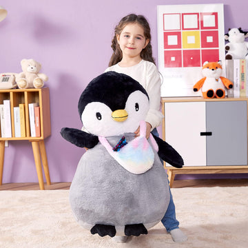 Ikasa Giant Penguin Stuffed Animal Plush Toy, 23' Big Cute Jumbo Soft Penguin Plushie For Kids Girls Boys Girlfriend Children
