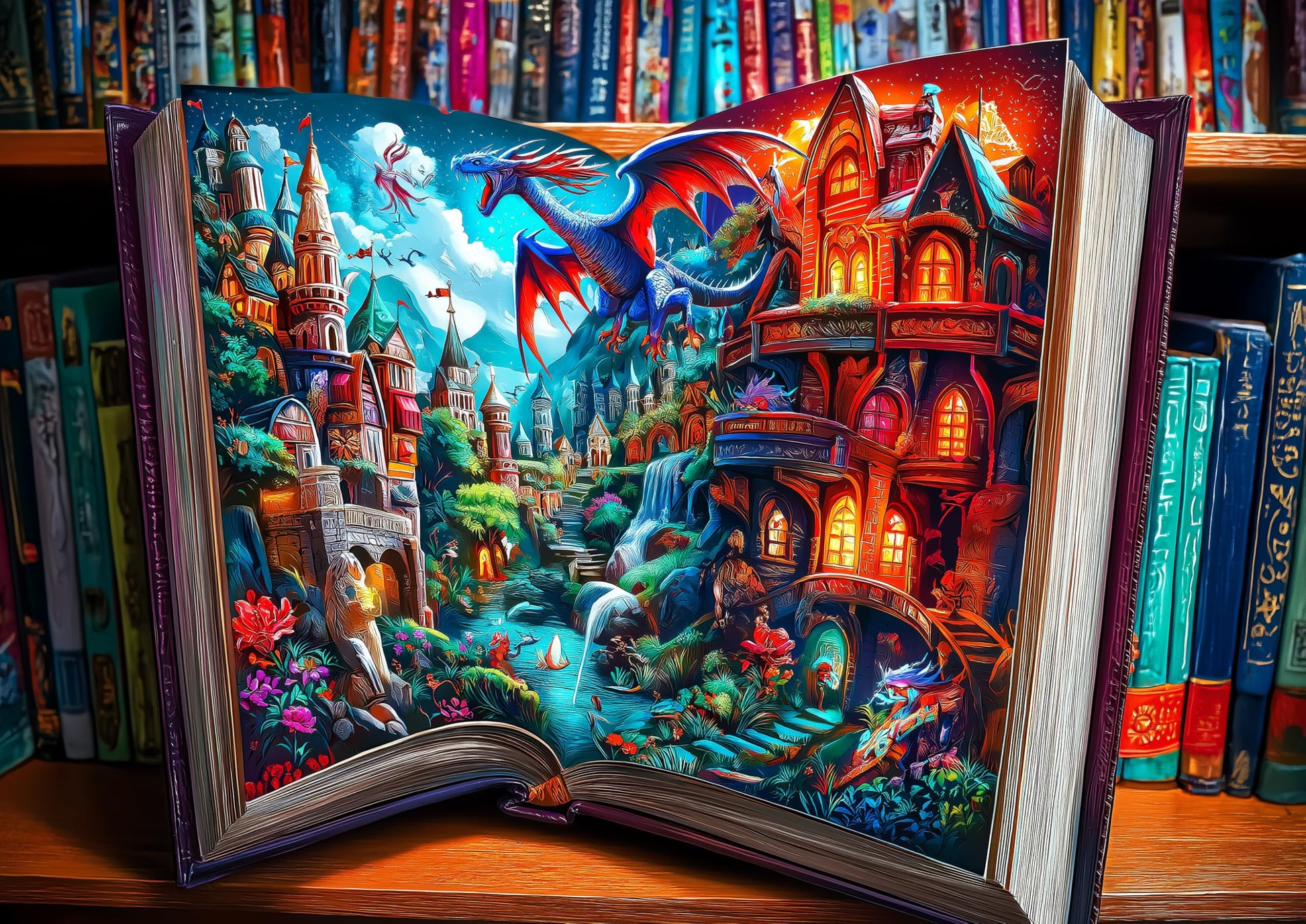 Magical Storybook Jigsaw Puzzles 1000 Pieces Fantasy World Landscape Puzzles For Adults 1000 Pieces With Letters On Back Hard Co
