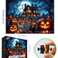 Halloween Haunted House 1000 Piece Jigsaw Puzzle for mature-themeds - Spooky Night Graveyard Scene Challenging 1000-Piece Puzzle for mature-themeds & Teens - enhanced Quality with Reference Poster