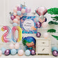 Smlpuame 40 Inch Number Balloons 0-9 Rainbow Gradient Large Number 20 Balloons, Digital Balloons For Birthday Party Celebration