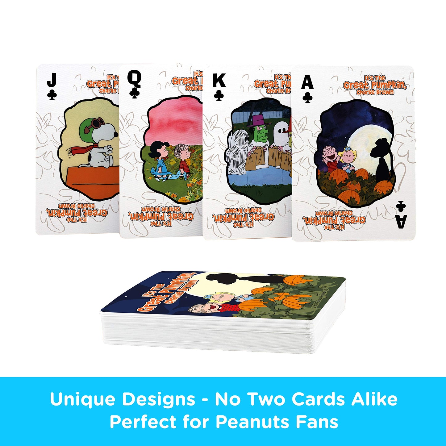 AQUARIUS Peanuts Great Pumpkin Playing Cards - Peanuts Themed Deck of Cards for Your Favorite Card Games - Officially Licensed P
