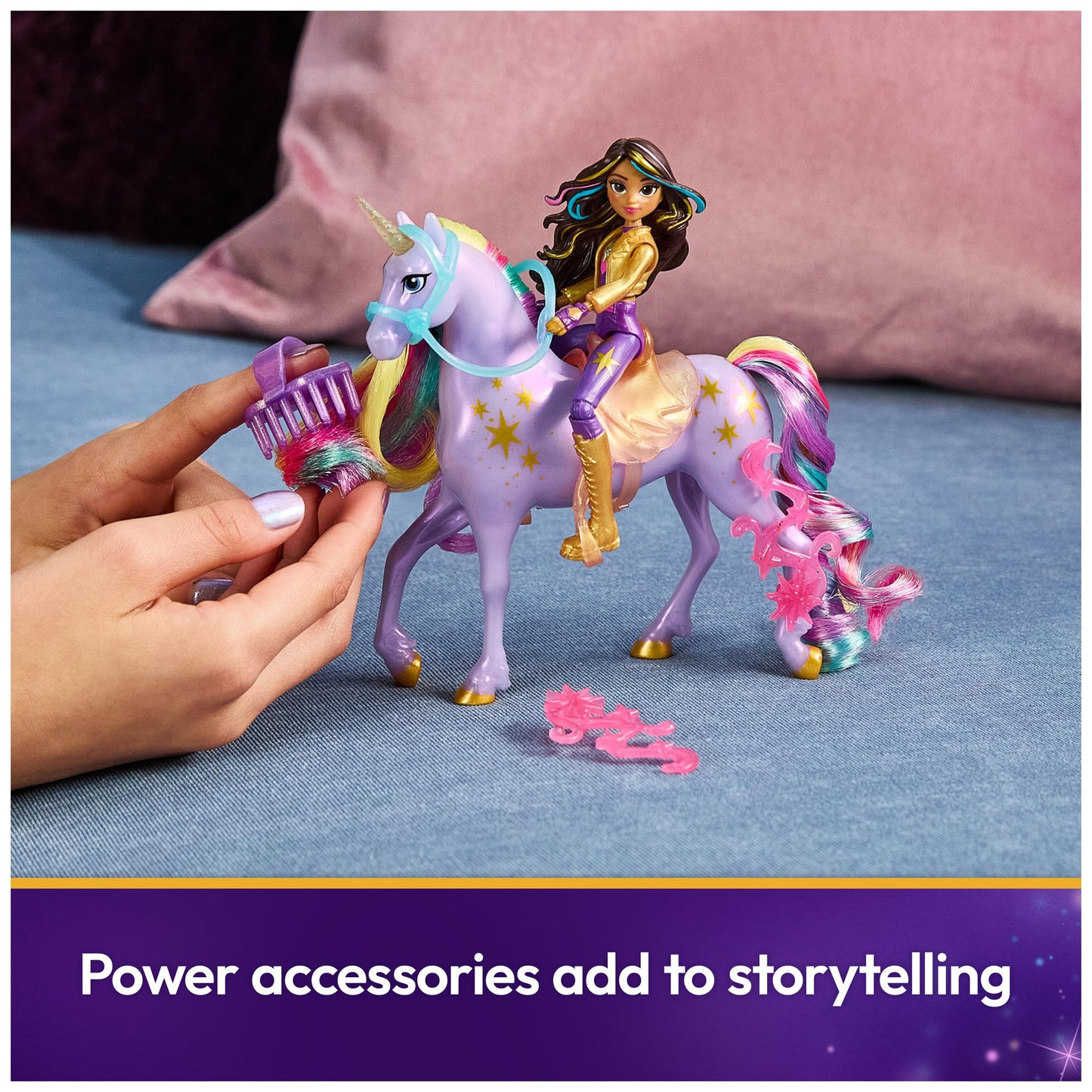 Unicorn Academy, Sophia & Wildstar Power Of Friendship Set, Translucent Saddle & 2 Power Accessories, Dolls & Unicorn Toys For G
