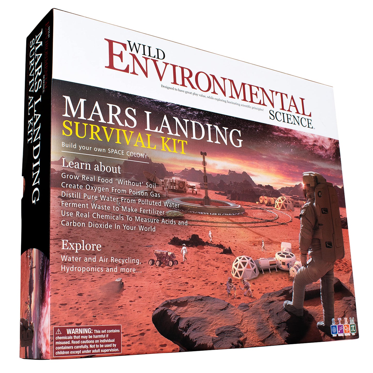 WILD ENVIRONMENTAL SCIENCE Mars Landing Survival Kit - Kids Plant Growing Terrarium Kit - Ages 8+ - Grow Food & Build an Earth-L