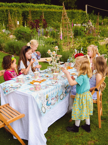 Talking Tables Blue Alice in Wonderland Paper Table Cover | Disposable Tablecloth, Home Recyclable | Supplies for Mad Hatter Tea