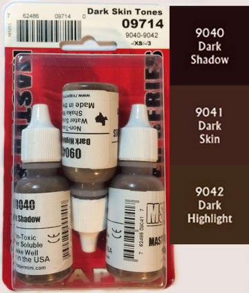 Reaper 09714 Master Series Paint Triad, 3-Piece Set, Dark Skin Tone