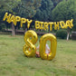 SHUNTAI 80th Birthday Decorations - Jumbo Gold Foil Number 80 Balloons & Happy Birthday Banner for Men Women Party Events