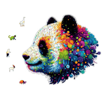 Yjacuing Wooden Jigsaw Puzzles For Adults, 200 Piece Unique Animal Shaped Premium 5Mm Wood Puzzles Family Game (Panda, Medium)