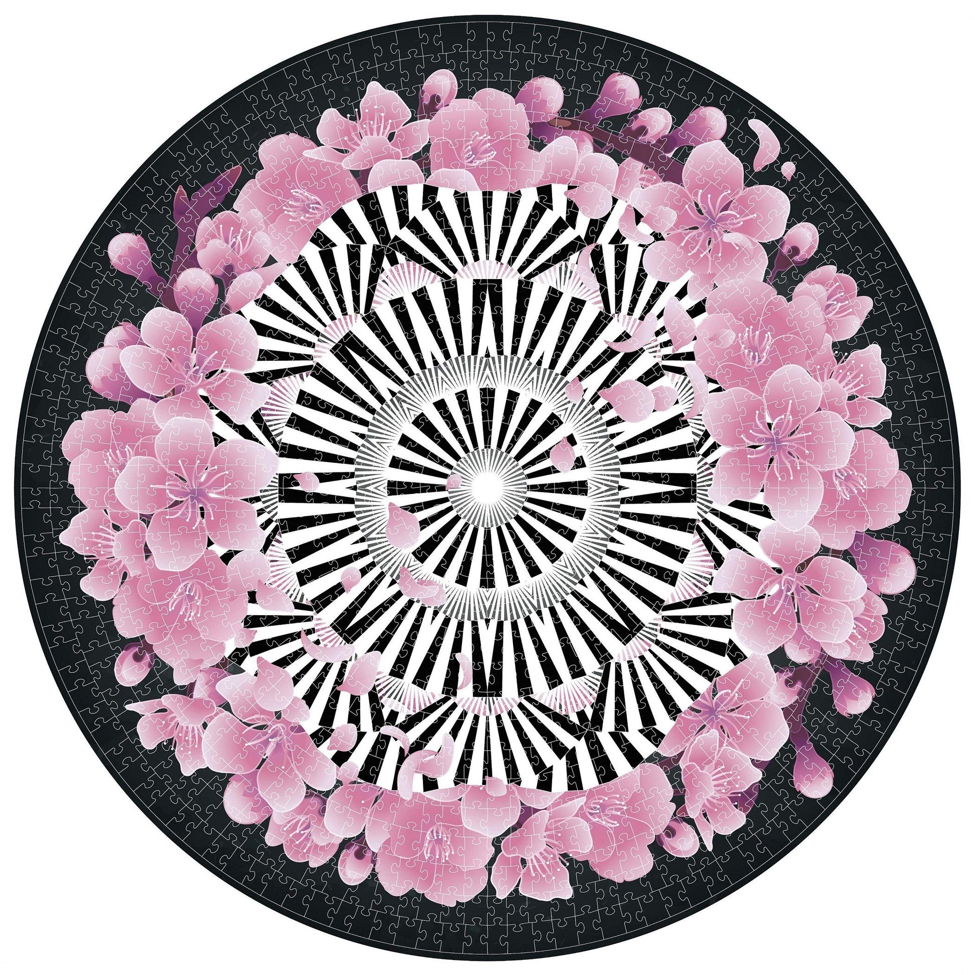 Lavievert 1000 Piece Round Jigsaw Puzzle Game For Adults And Kids - Romantic Cherry Blossom