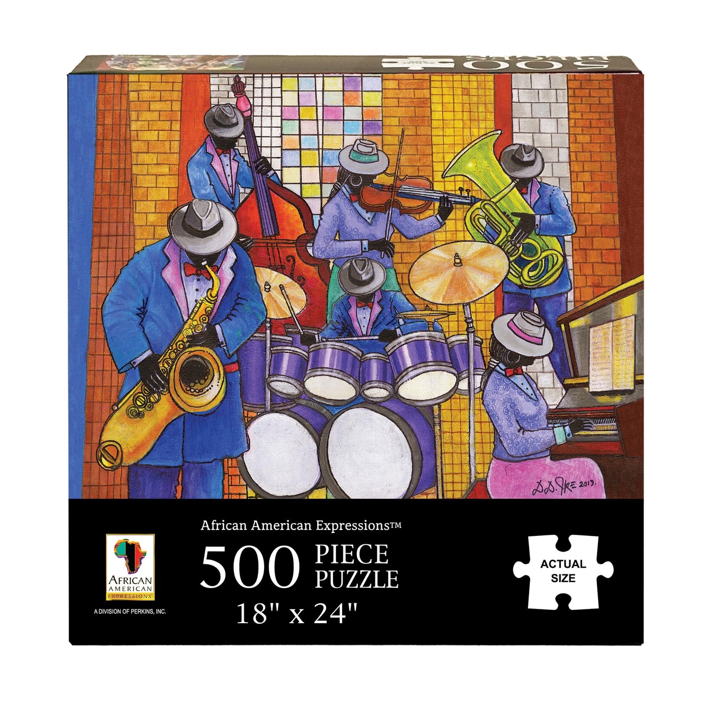 African American Expressions 500-Piece Jigsaw Puzzle - Vibrant Celebration of Black Jazz Culture, Cardboard Material