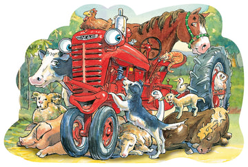 Masterpieces Floor Puzzle - Jumbo Size 36 Piece Jigsaw Puzzle For Kids - Tractor Mac Farm Shaped Puzzle - 3Ftx2Ft