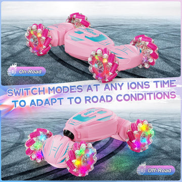 Snaiio Remote Control Car - Gesture Sensing Stunt 2.4GHz 360 Rotating 4WD Transform RC Car, Brithday Gift for Girls 4 5 6 7 8 9