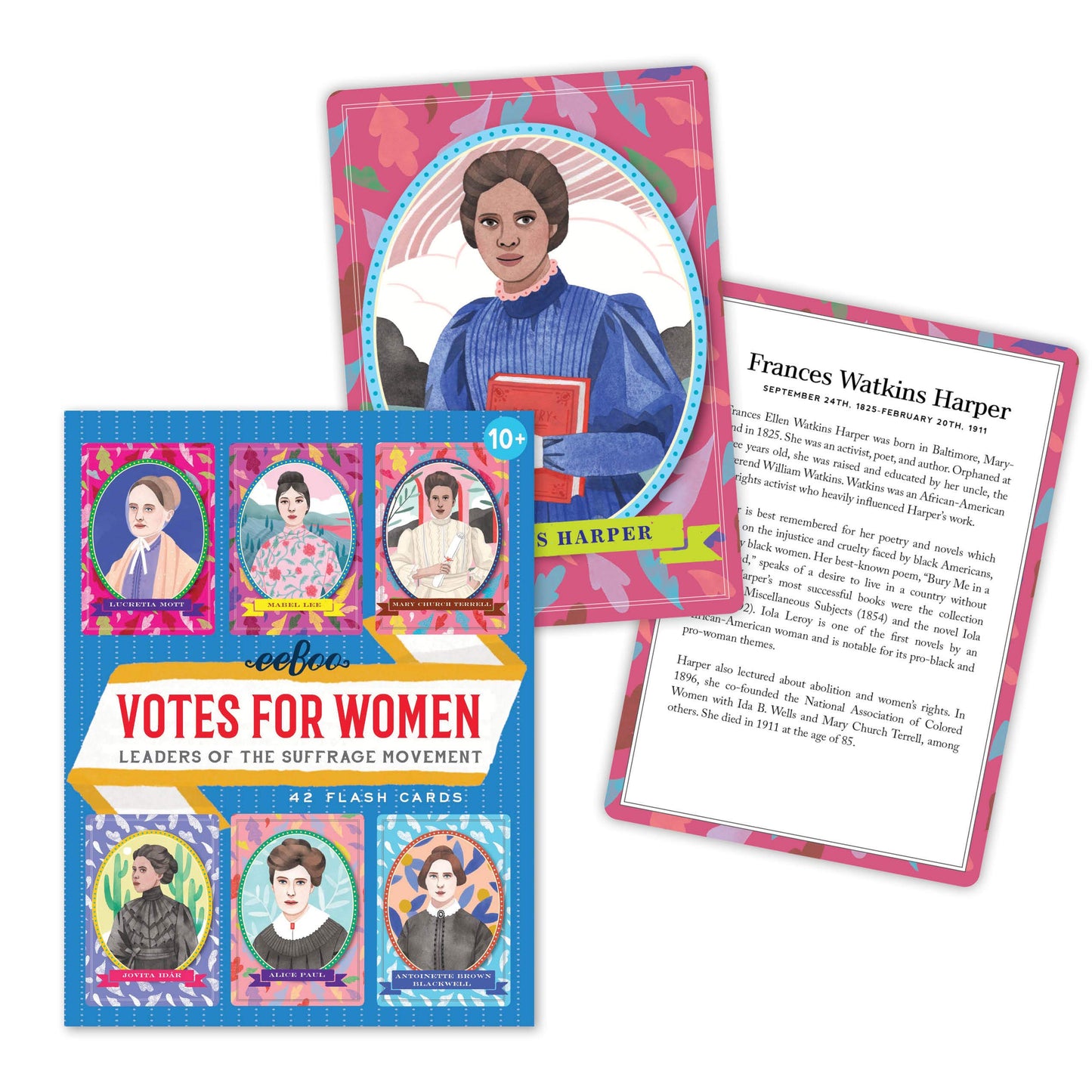 Eeboo: Votes For Women Educational Flashcards, Illustration Of People Who Contributed To The Suffrage Movement, Allows Children