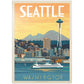 MyPuzzle 1000 Piece Jigsaw Puzzle - Colorful Vintage Seattle Ferry Poster, Cardboard, Model: 64158c1f9602b39ae70dbe5a