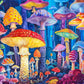 Lucky Puzzles - Enchanted Fungi Forest - 1000 Piece Jigsaw Puzzle for Adults | Whimsical Mushroom Puzzle | Vibrant Fantasy Artwo
