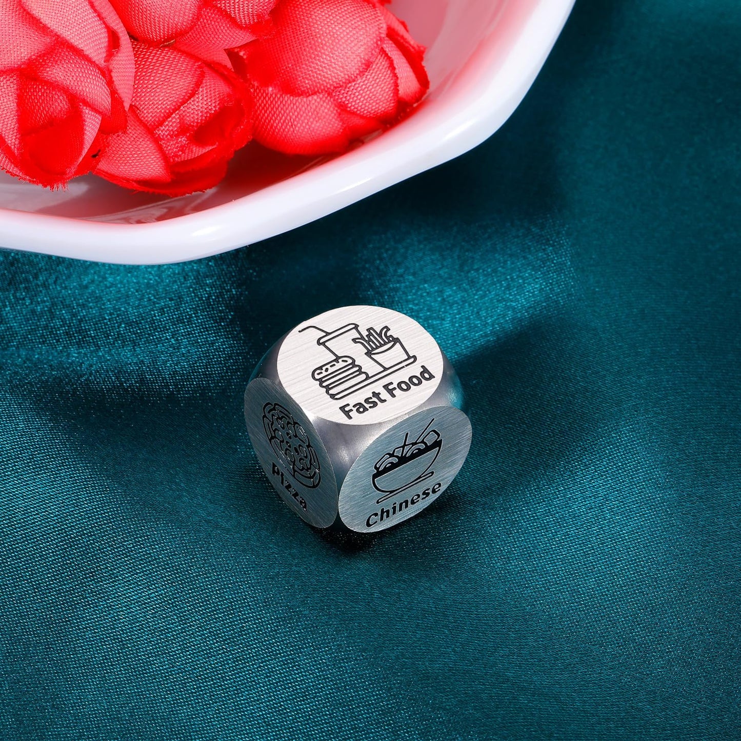 Food Dice Couples Date Night Idea Gifts for Boyfriend Girlfriend 1 Year 11th Anniversary for Her Him Dating Food Decision Dice V