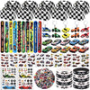 Joyvorite 120 Pcs Race Car Party Favors Set with Keychains Slap Bracelets Tattoo Stickers Wristbands Treat Boxes Treat Bags Stuf