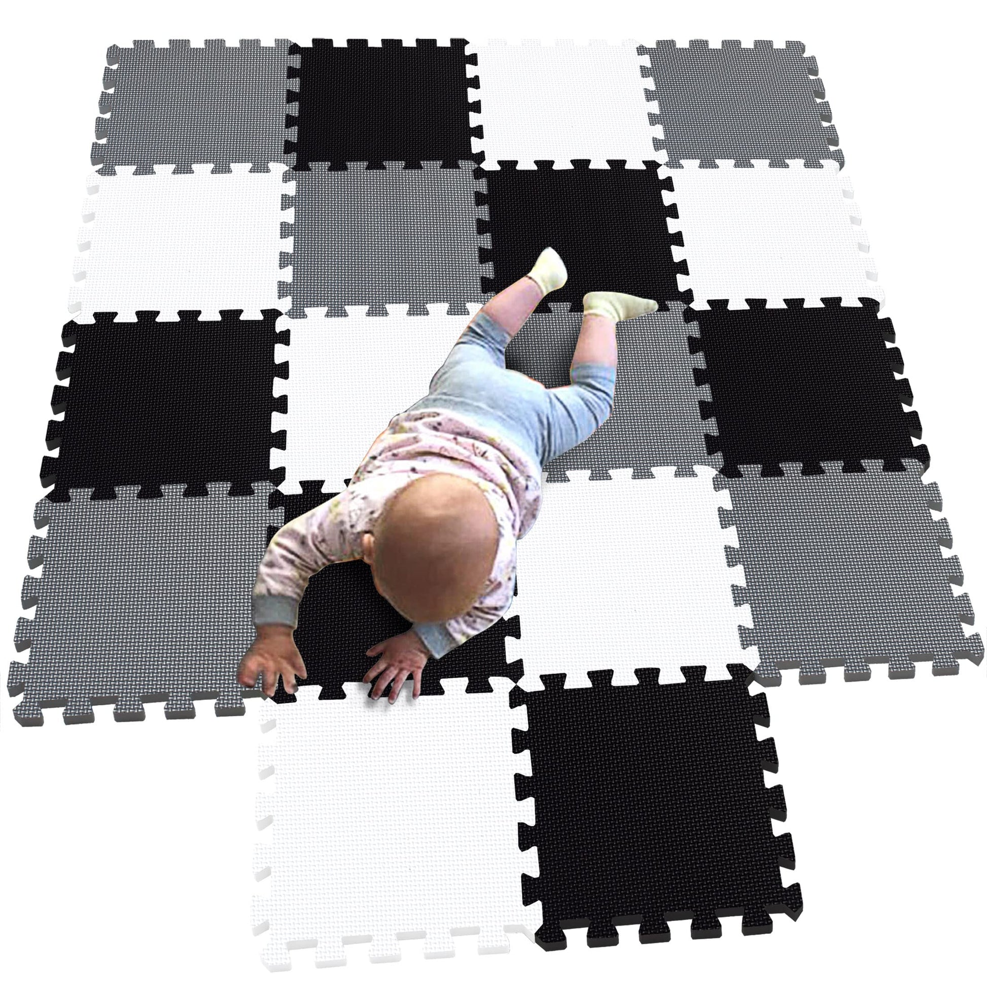 Mqiaoham® 18 Pieces Puzzle Play Mats, Soft Baby Play Mat, Kids Interlocking Foam Floor Tiles, Toddlers Carpet Playmats G301018-101104112