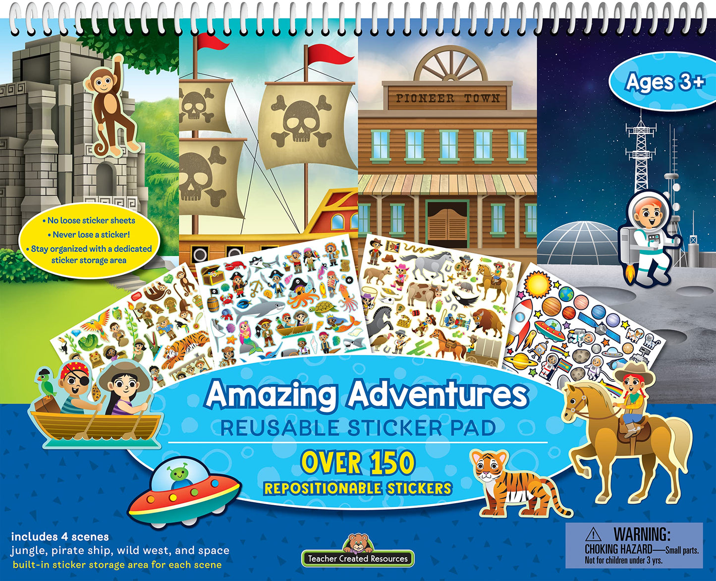Teacher Created Resources Amazing Adventures Reusable Sticker Pads