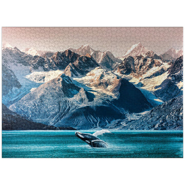 MyPuzzle Alaska Whales - enhanced 1000 Piece Jigsaw Puzzle - Made in USA