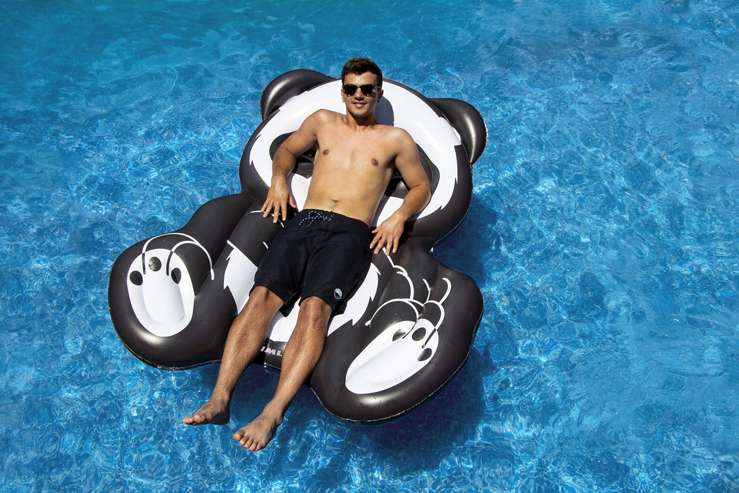 Swimline Inflatable Panda Pool Float - Black/White, 71"x50"x8", Durable Plastic, Model 90741
