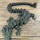 MunnyGrubbers - XL 26 Crystal Dragon Fidget Toy - Heavy Duty - 3D Printed Flexible Articulating Dragon Plastic Collectible Figurine - Surprise Egg Compatible - (Magic Green Dragon)