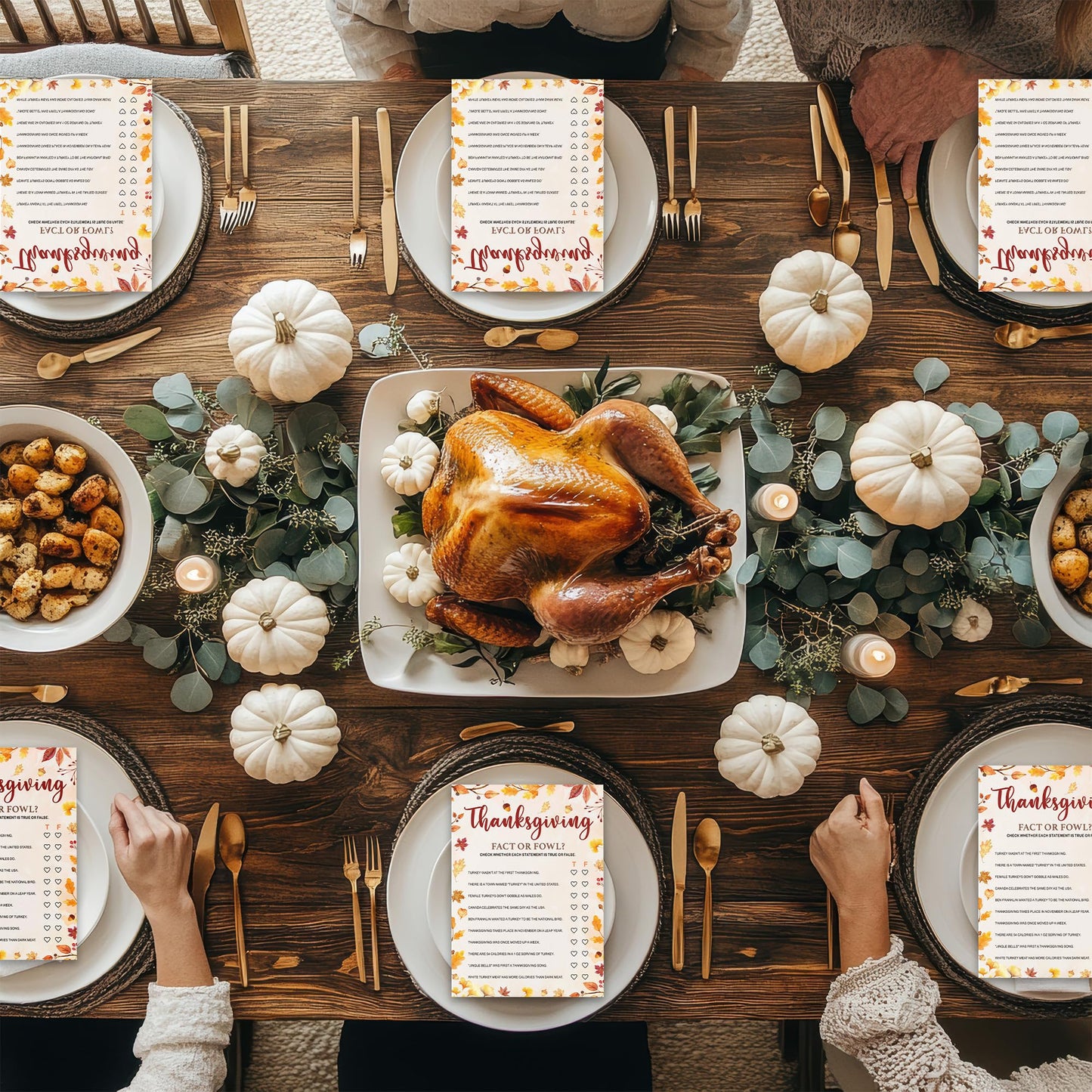 Bltgh Thanksgiving True or False Game Card Fun Fall Party Icebreaker for Family and Friends Autumn Holiday Gathering Activity 5x7 Inch Cards with Answer Card