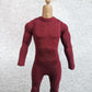 1/6 Scale Male Figure Clothes Long Sleeved Bodysuit Undercoat Jumpsuit Cloth for 12'' Action Figure Doll Clothes (Red)