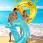 POZA Inflatable Pool Float Chair - Sparkle Confetti Lounge Inflatable Pool Floats  2 Built in Cup Holders and Handles  mature-themed Inflatable Pool Lounger Floating Chair for Beach  Lake  Pool - 48x38 Inches