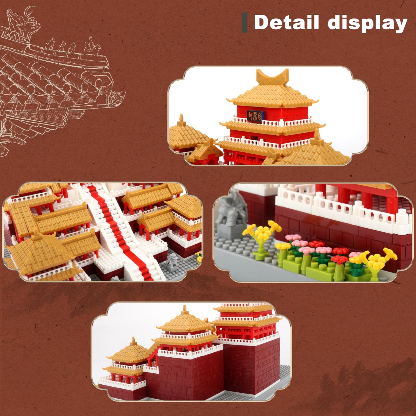 Wriyvngs Chinese Architecture Micro Building Blocks Set Epang Palace 3050Pcs Creative Toy Building Sets Best Present For Adults