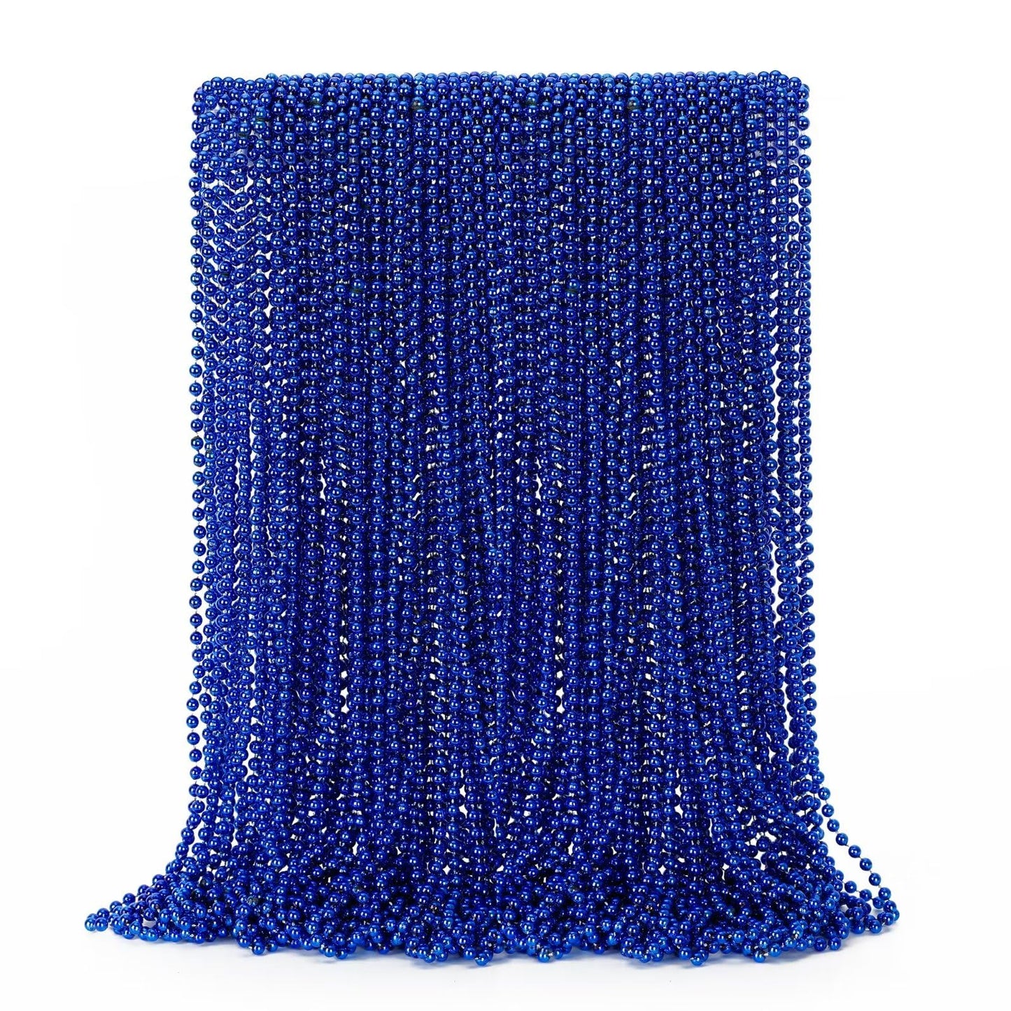 50Pcs Christmas Bead Necklace, Blue Bead Necklaces Stuff, 33'' Mardi Gras Beads Necklace Costume, Festival Parade Throw Accessor