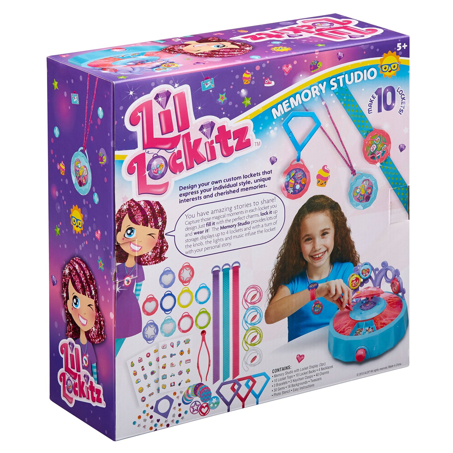 ALEX Toys Lil Lockitz Memory Studio - Purple Glass Craft Kit, Model 562060-1