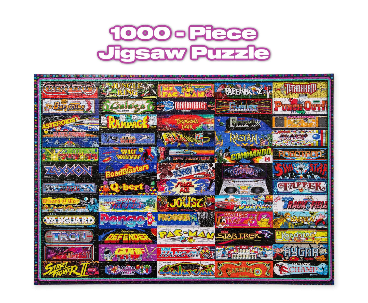 Toynk Arcadeageddon Retro Arcade Puzzle - 1000 Piece Jigsaw - Multi-color - 28 x 20 Inches - Model 77053