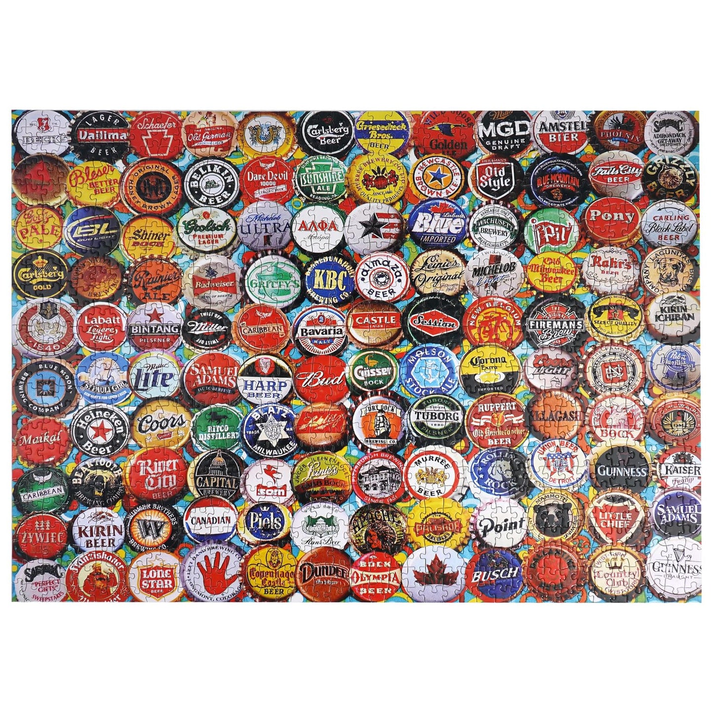 Color Bottle Cap Jigsaw Puzzles 1000 Pieces For Adults, Color Bottle Cap Puzzle, Impossible Difficult Challenge Puzzle,Quality A