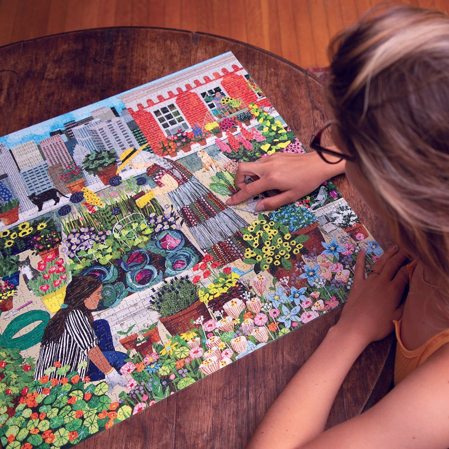 eeBoo 1000 Piece Urban Gardening Jigsaw Puzzle, Glossy Cardboard, Multicolor, Model PZTUBG, Perfect for Adults and Families