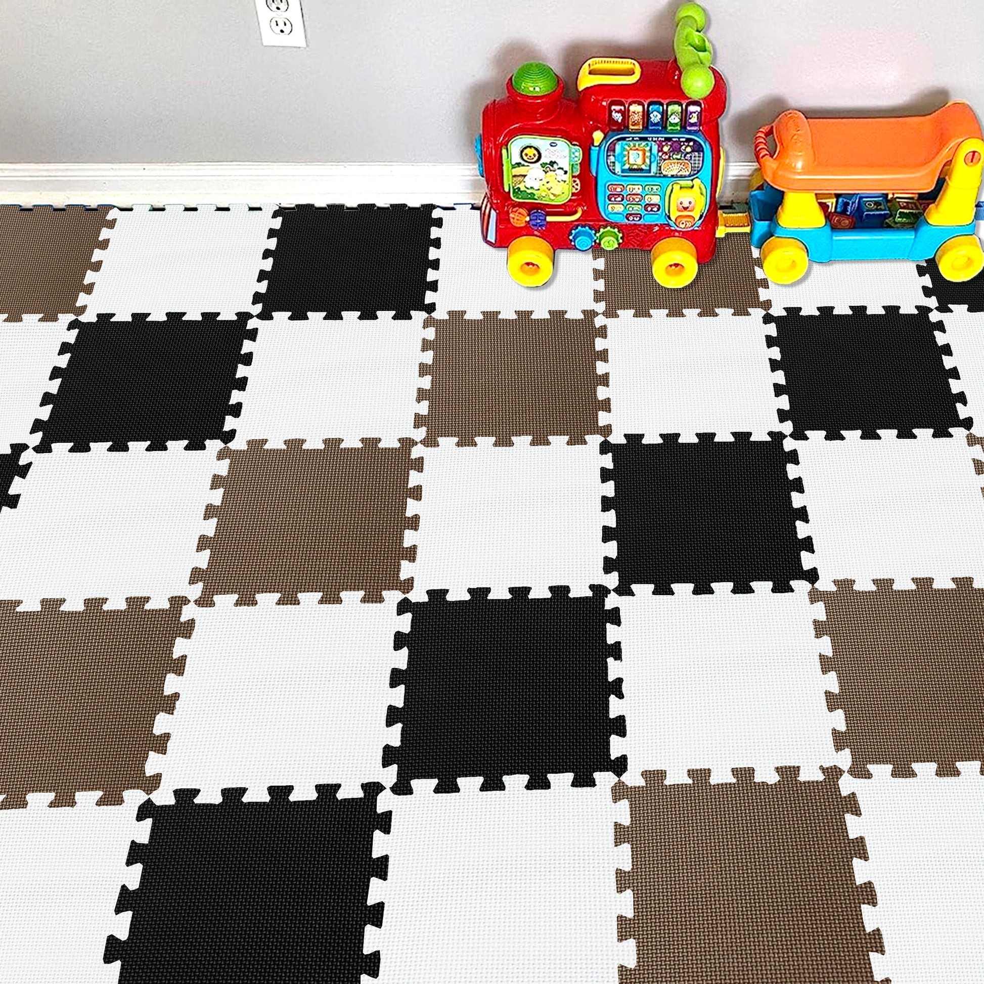 Yiminyuer 25 Tiles (30Cm  30Cm  1Cm Each Tile) Baby Soft Puzzle Play Mats, Kids Thick Eva Foam Floor, Toddlers & Children'S Soft