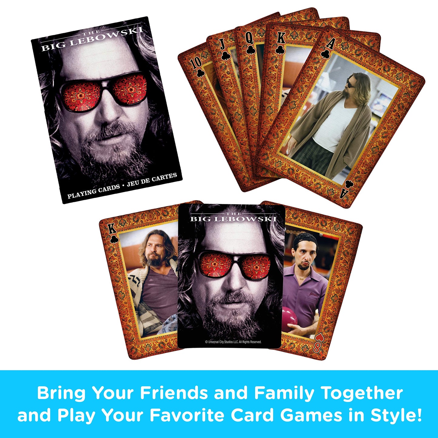 Aquarius Big Lebowski Playing Cards - The Big Lebowski Themed Deck Of Cards For Your Favorite Card Games - Officially Licensed B