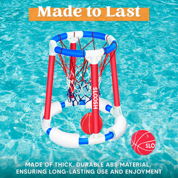 Sloosh Pool Basketball Hoop Toys, Floating Basketball Pool Game, Swimming Floats Toys With Balls Pump, Summer Outdoor Water Play Toy For Kids And Adults (Red Blue)